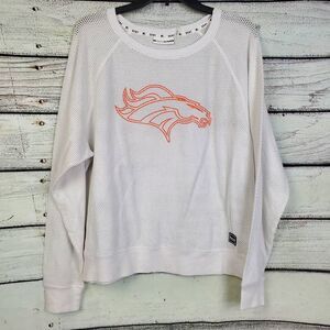 DKNY Sport NFL Broncos White Mesh Pullover Jersey Size L